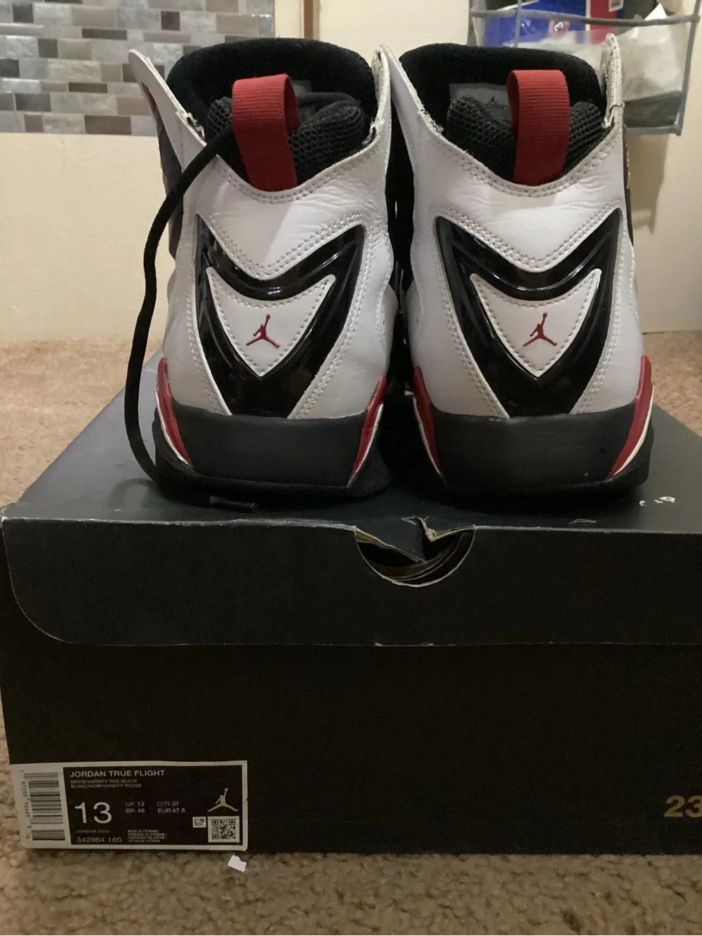 Jordan‎ Retro White Black Red Basketball Shoes